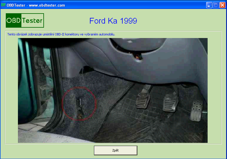 czobdtester18: OBD-II diagnostic program screenshot