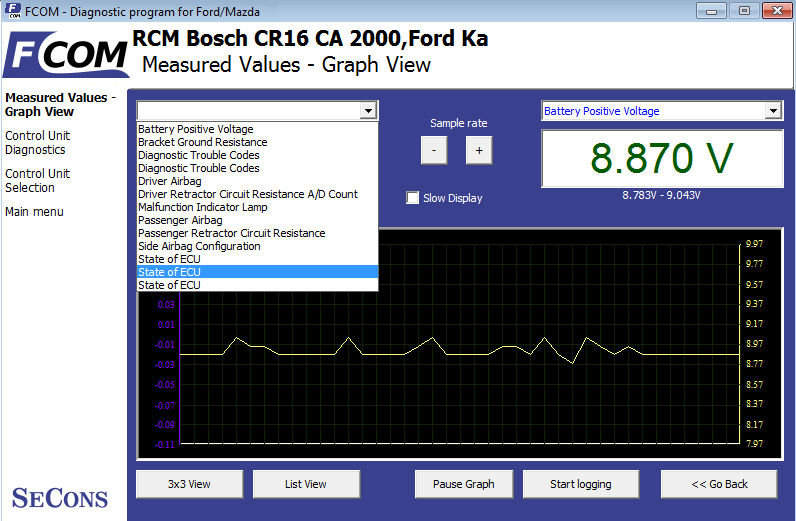 fcom06: OBD-II diagnostic program screenshot