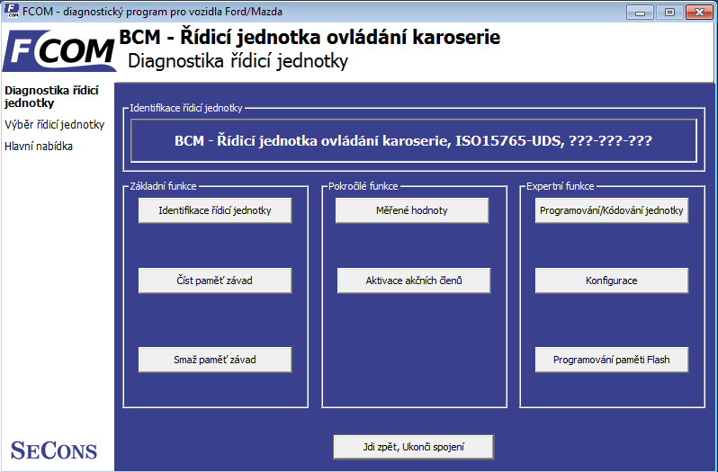 fcomcz03: OBD-II diagnostic program screenshot