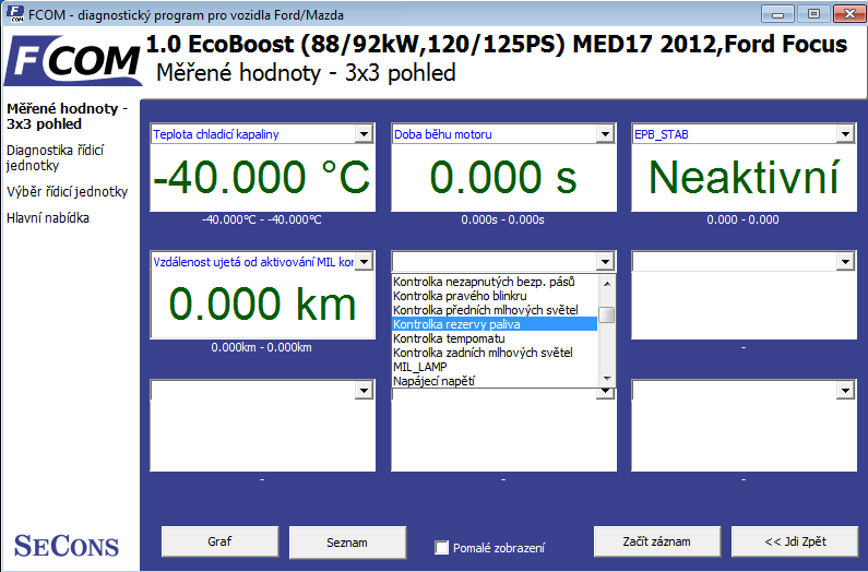 fcomcz07: OBD-II diagnostic program screenshot