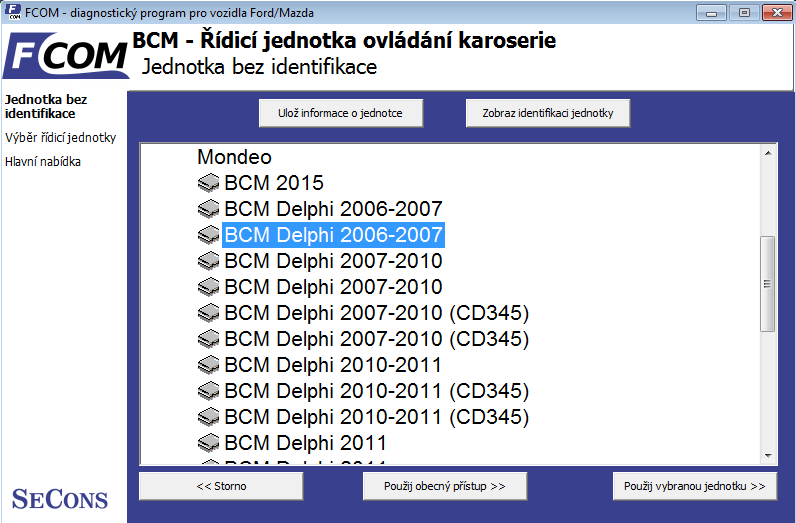 fcomcz14: OBD-II diagnostic program screenshot