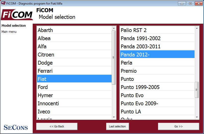 ficom02: OBD-II diagnostic program screenshot