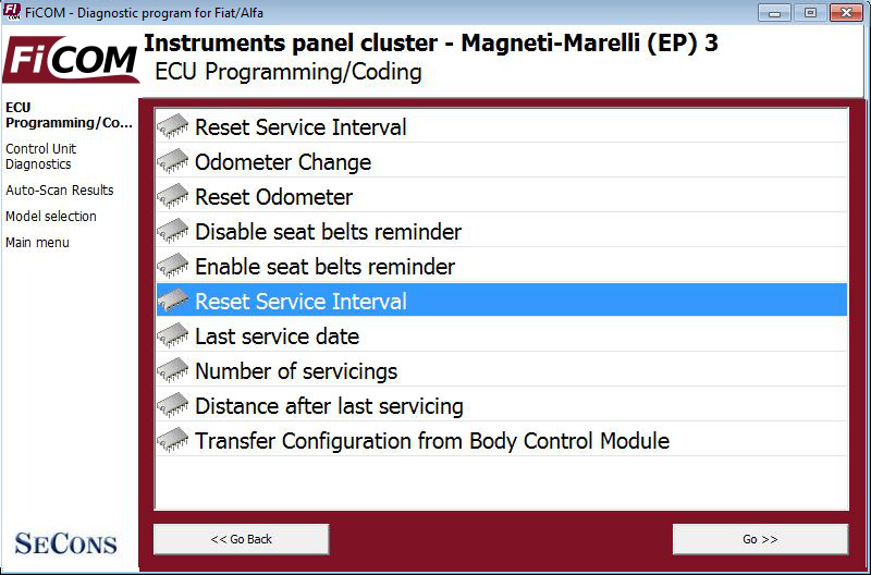 ficom12: OBD-II diagnostic program screenshot