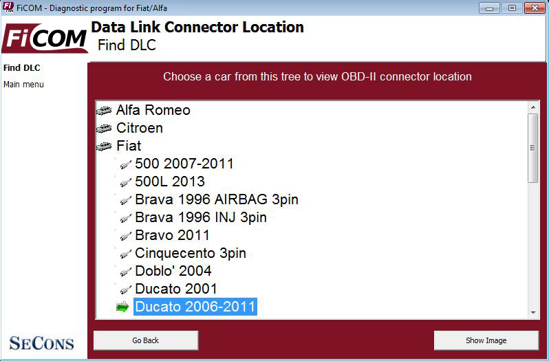 ficom15: OBD-II diagnostic program screenshot