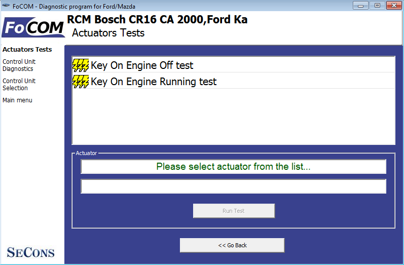 focom09: OBD-II diagnostic program screenshot