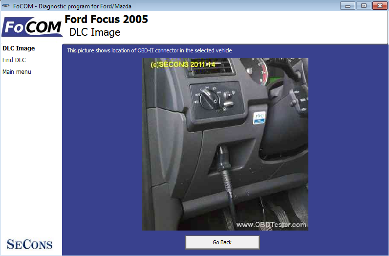 focom13: OBD-II diagnostic program screenshot