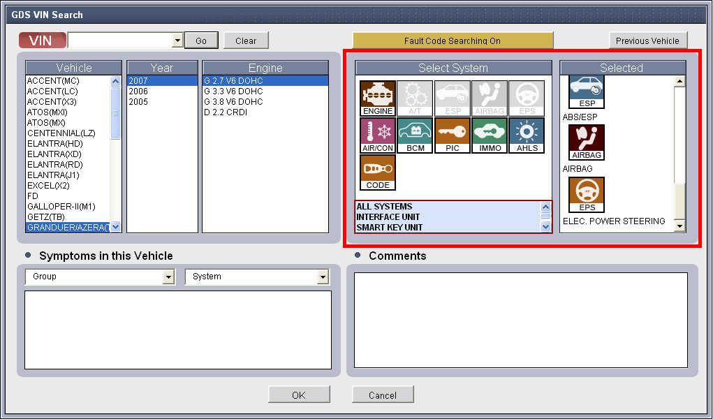 gds03: OBD-II diagnostic program screenshot