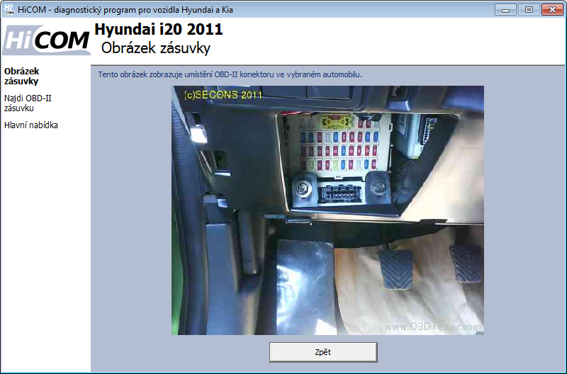 hicomcz15: OBD-II diagnostic program screenshot