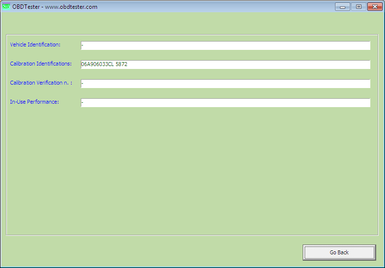 obdtester5: OBD-II diagnostic program screenshot
