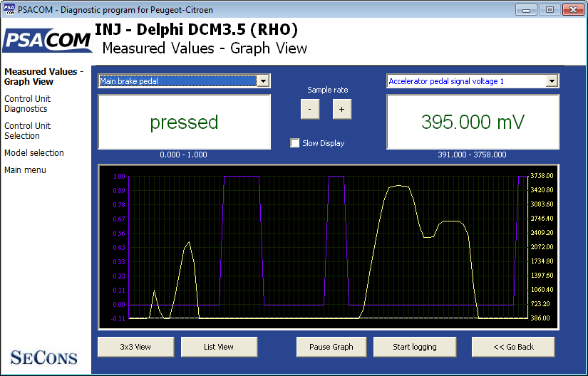 psacom08: OBD-II diagnostic program screenshot