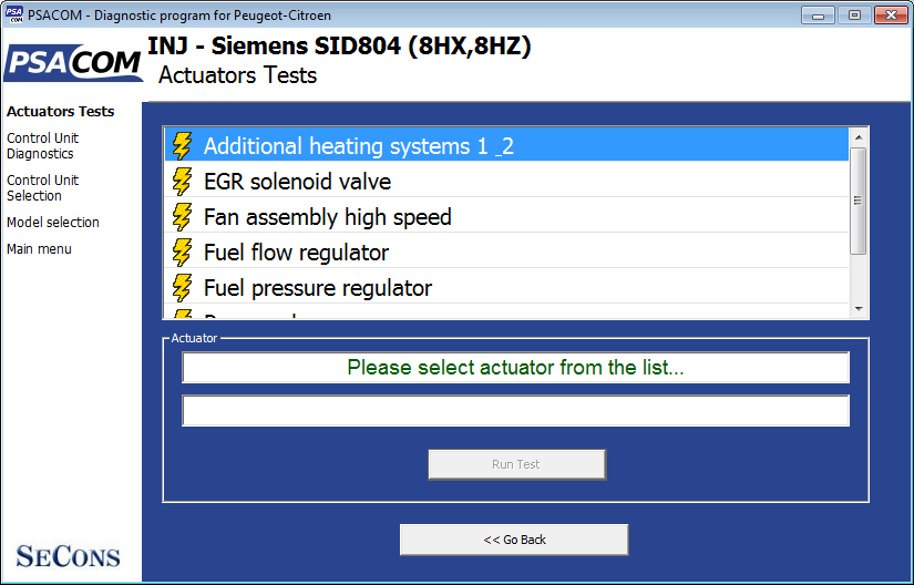 psacom11: OBD-II diagnostic program screenshot