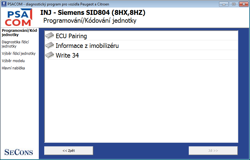 psacomcz13: OBD-II diagnostic program screenshot