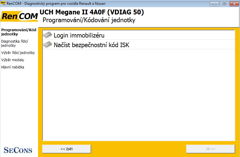 rencomcz13: OBD-II diagnostic program screenshot