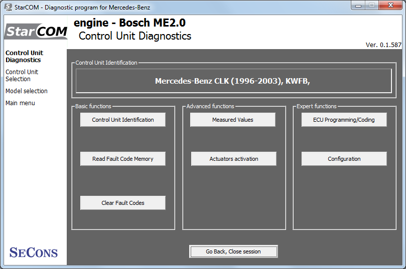starcom04: OBD-II diagnostic program screenshot