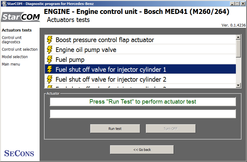 starcom12: OBD-II diagnostic program screenshot