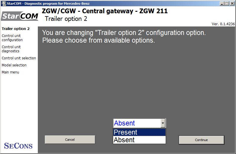 starcom15: OBD-II diagnostic program screenshot