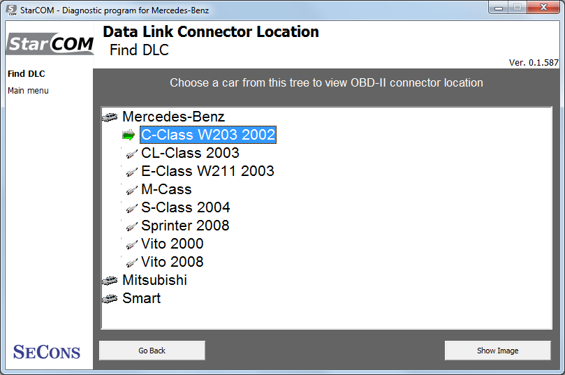 starcom16: OBD-II diagnostic program screenshot