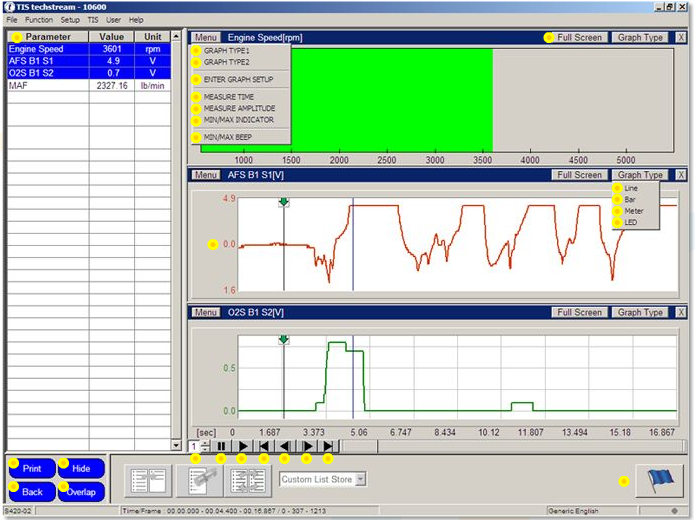 techstream08: OBD-II diagnostic program screenshot