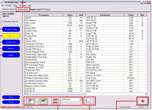 techstream10: OBD-II diagnostic program screenshot