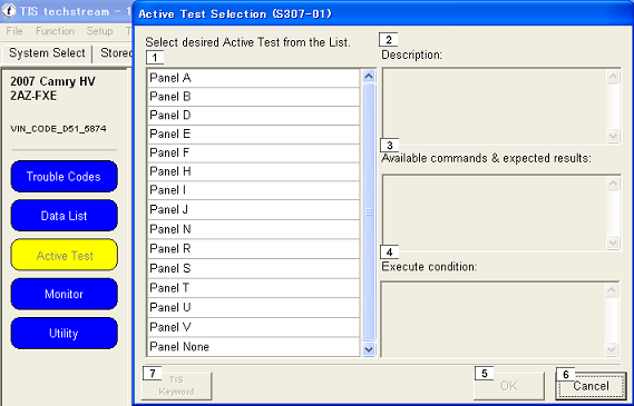 techstream12: OBD-II diagnostic program screenshot
