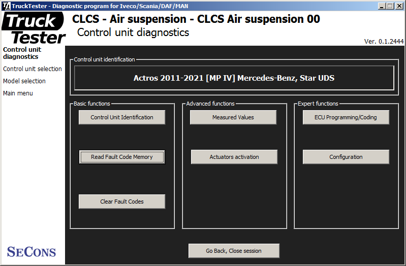 trucktester04: OBD-II diagnostic program screenshot