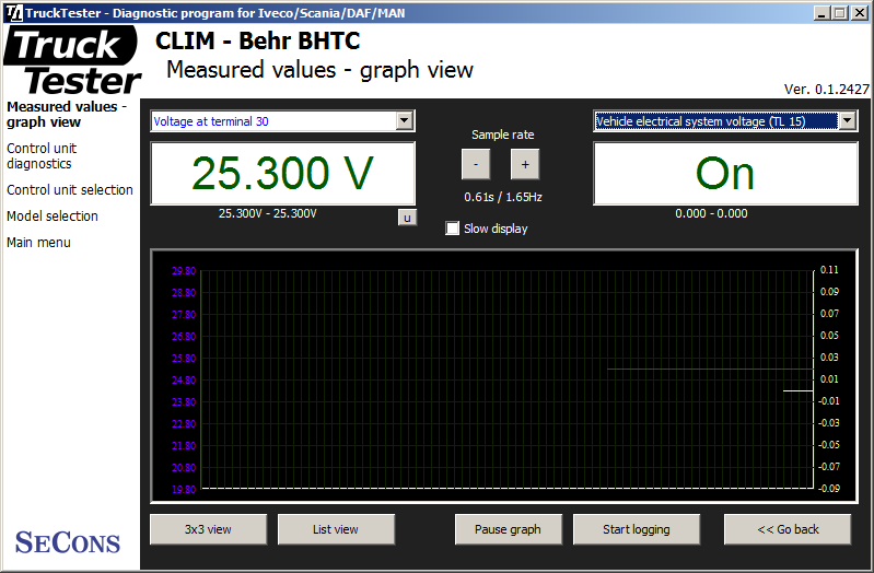 trucktester08: OBD-II diagnostic program screenshot