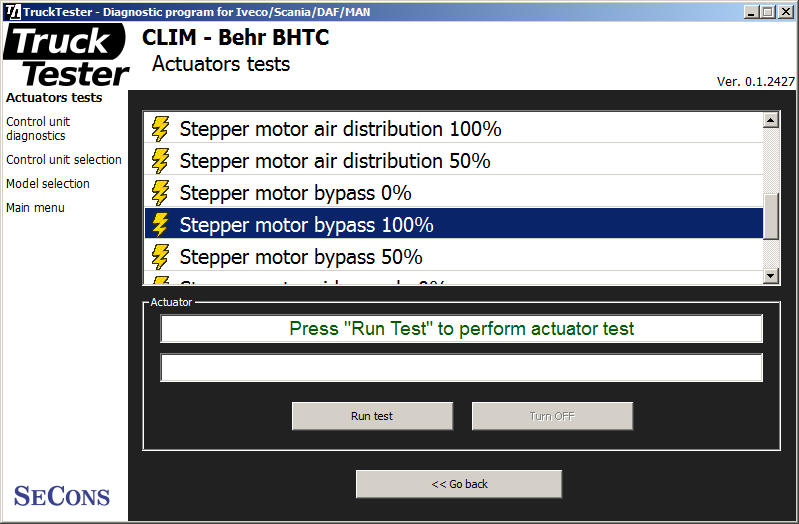 trucktester11: OBD-II diagnostic program screenshot