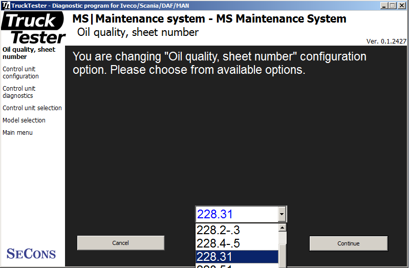 trucktester14: OBD-II diagnostic program screenshot